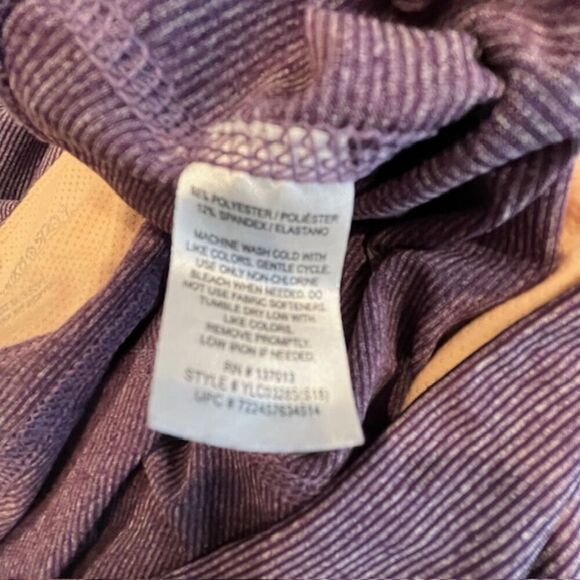 Marika Sport Purple Striped Space Dye Cropped Leggings Size Small - Picture 8 of 9